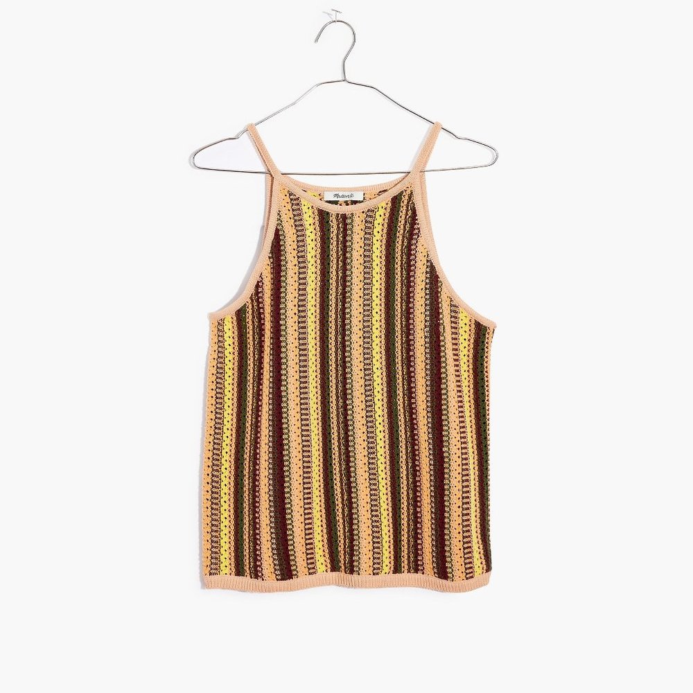 Crochet Janson Sweater Tank in Rainbow Stripe